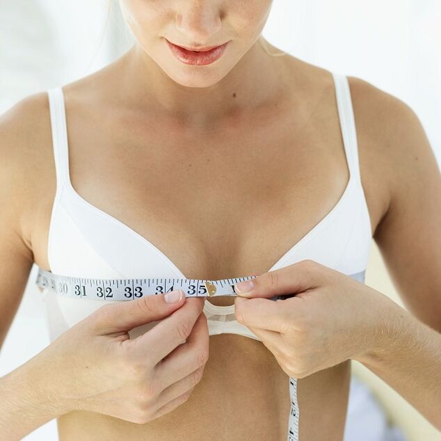 Measuring breast size after breast enlargement